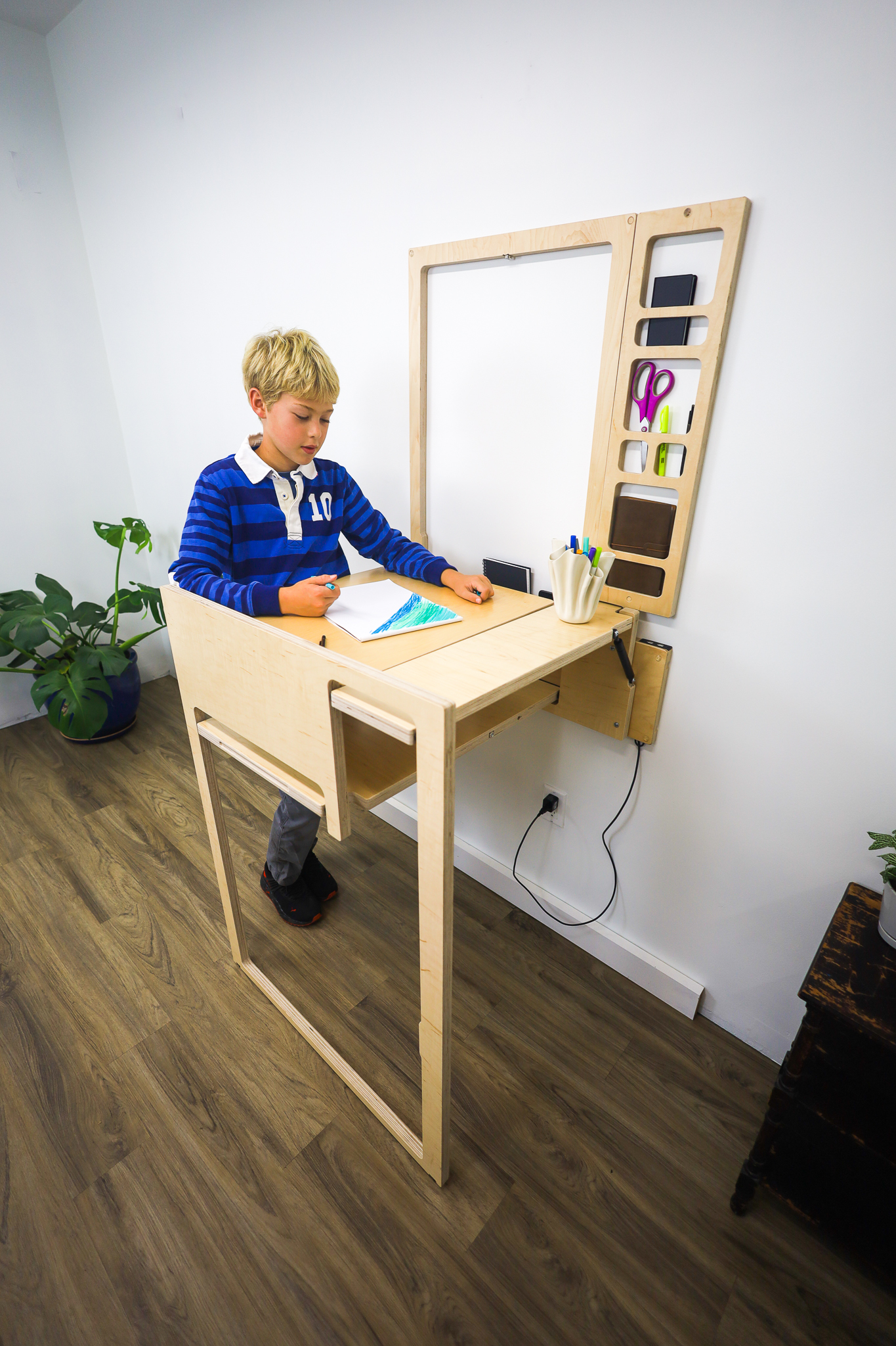 Buy DIY Plans Adjustable Standing Desk Wall Mounted Plywood